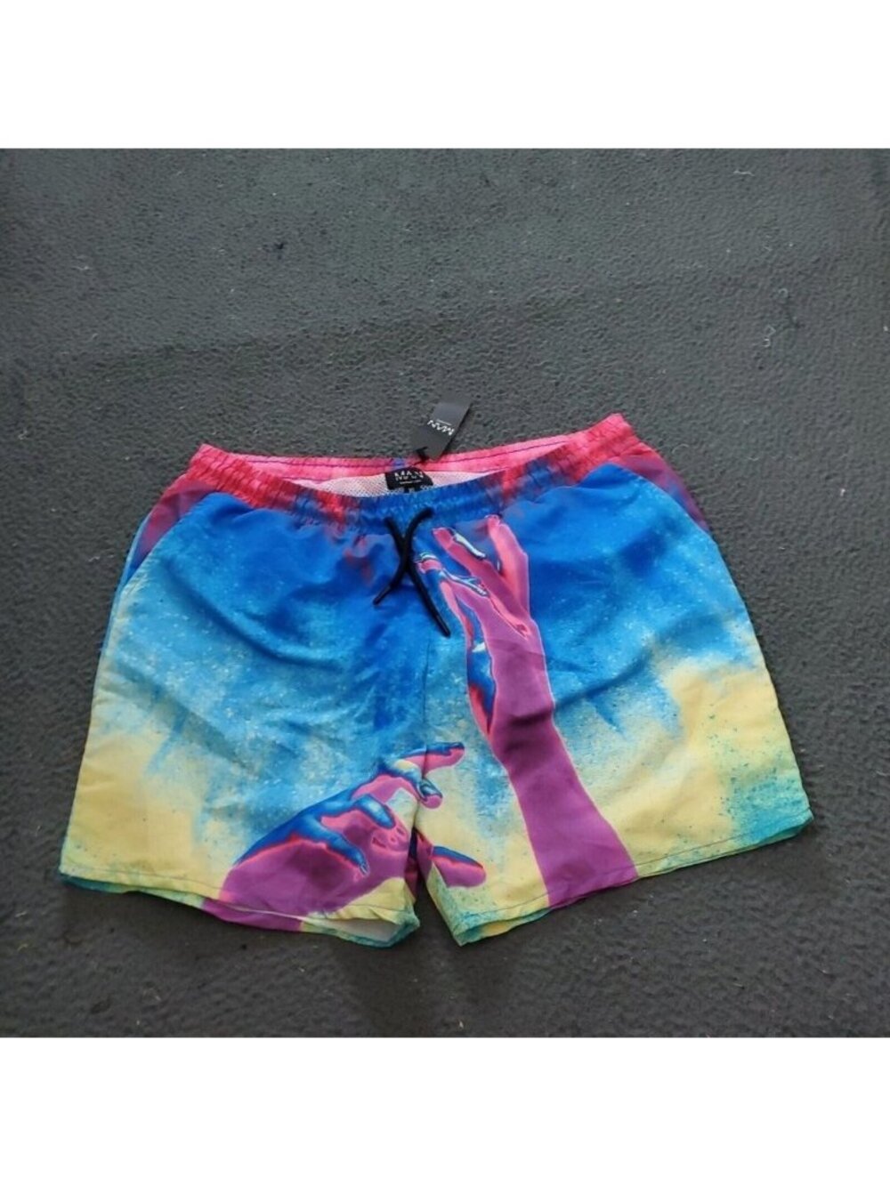 Boohoo Man Swim Board Shorts Mens XL Multicolor Hand placement